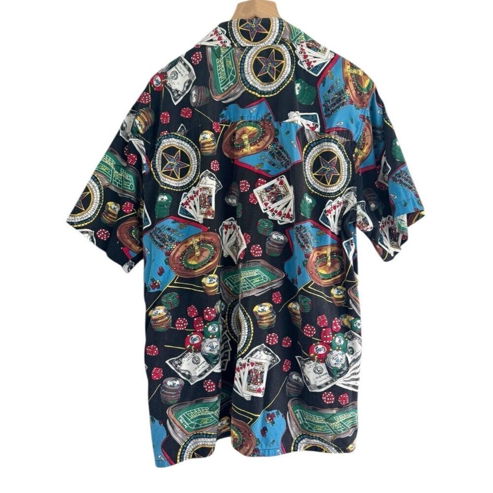 Vintage Bullhead Island Series Men's Sz XL Casino Vegas Poker Camp Shirt - Picture 4 of 15